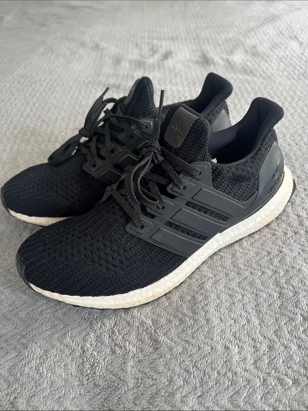 Adidas Performance Ultraboost Black Knit & White Running Shoes Women's Size 10